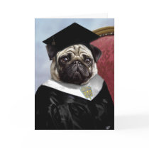 Pug family graduation card