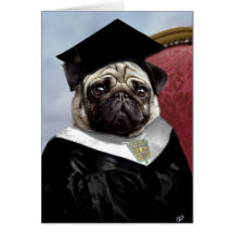 Pug family graduation card