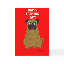 Pug Father's Day Greeting Card