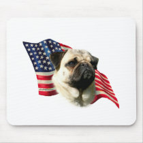 Pug (fawn) Flag mousepads