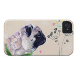 Pug & Flower iPhone 4 Case