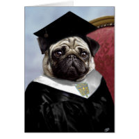 Pug graduation card
