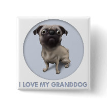 Pug Granddog buttons by cartoondogs Pug Granddog buttons