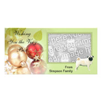 Pug ~ Green Leaves Design Photo Cards