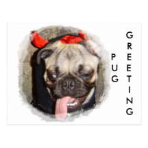 Pug Greeting Postcard