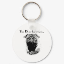 Pug Happy Face keychains