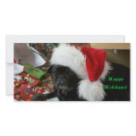 Pug Happy Holidays flat photo greeting card