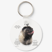 Pug History Design keychains
