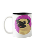 Pug in a Pink Circle mugs