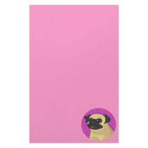 Pug in a Pink Circle stationery by doggydoodles Pug in a Pink Circle stationery