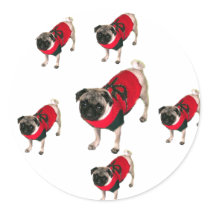 Pug in Holiday Sweater stickers
