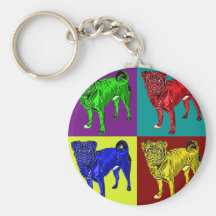 Pug Jack in 4 colors Keychains