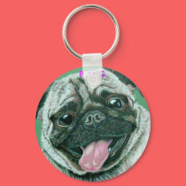 "PUG" Key Chain by Susan Bergstrom keychains