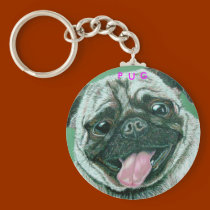 "PUG" Key Chain by Susan Bergstrom keychains