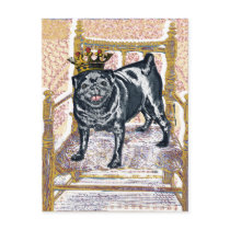 Pug King postcards by evisionarts Pug King postcards