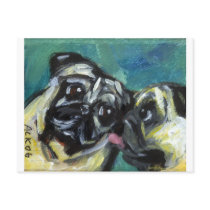Pug kisses pug postcards by zadajeanne Pug kisses pug postcards