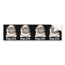 Pug Life bumper stickers by batesdynasty Pug Life bumper stickers