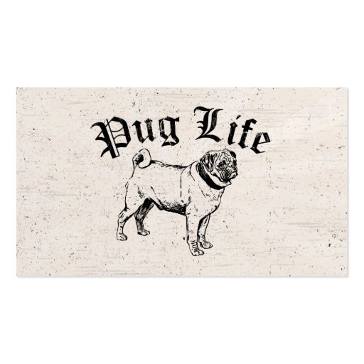 Pug Life Funny Dog Gangster Business Card Template (back side)