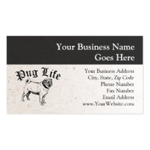 Pug Life Funny Dog Gangster Business Card Template
