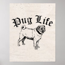 Pug Life Funny Dog Gangster Posters
