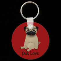 Pug Love keychain