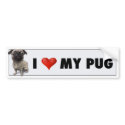 Pug Love Sticker bumpersticker