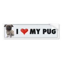 Pug Love Sticker bumper stickers by cartoondogs Pug Love Sticker bumper stickers