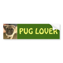 PUG LOVER bumper sticker bumper stickers by LilliPug PUG LOVER bumper sticker bumper stickers