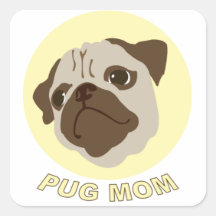 Pug Mom (1) Square Sticker