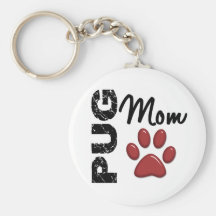 Pug Mom 2 Keychains
