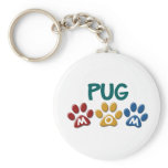 PUG Mom Paw Print 1 Keychain