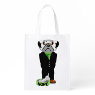 Pug Nope Grocery Bags