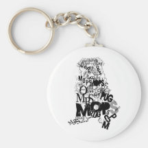 Pug of types key chain
