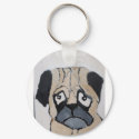 pug on a key keychains by worldofericginsburg pug on a key keychains