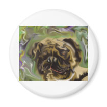 Pug Paint Fridge Magnet
