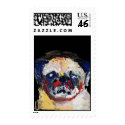 Pug Painting postage by nicdoll2 Pug Painting postage