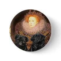Pug Pair (black) - Queen buttons