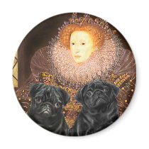 Pug Pair (black) - Queen magnets