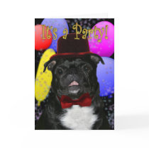 Pug party invitation cards by thedrunkenpug Pug party invitation cards