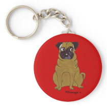 Pug Patrick Keychain