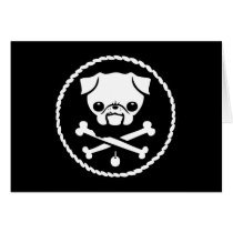 Pug Pirate Greeting Cards