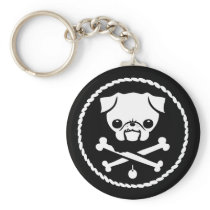 Pug Pirate Keychain