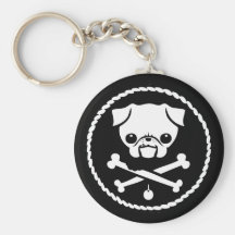 Pug Pirate Keychain