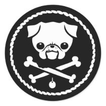 Pug Pirate Sticker