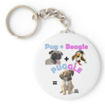 Pug Plus Beagle Keychain