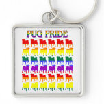 Pug Pride Rainbow Tees, Gifts Keychains