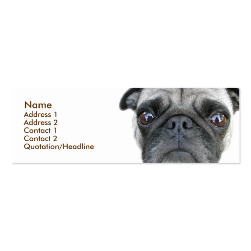 Pug Profile Card Business Card Templates