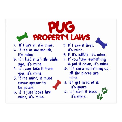 PUG Property Laws 2 Postcards