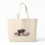 Pug puppies tote bags