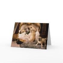 Pug Puppies Card